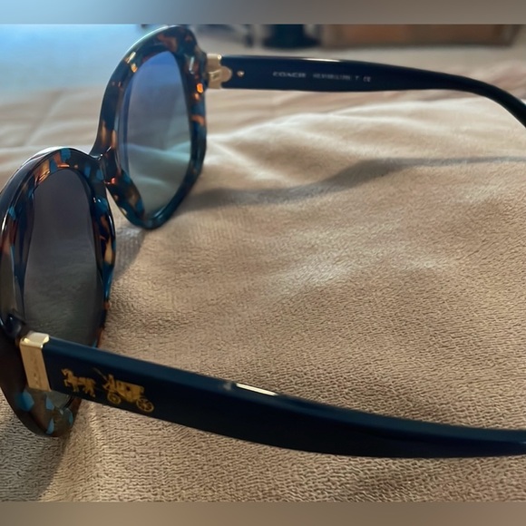 Coach 2x Posh Party Host Pick EUC Sunglasses Teal Confetti HC8159F - Picture 10 of 13